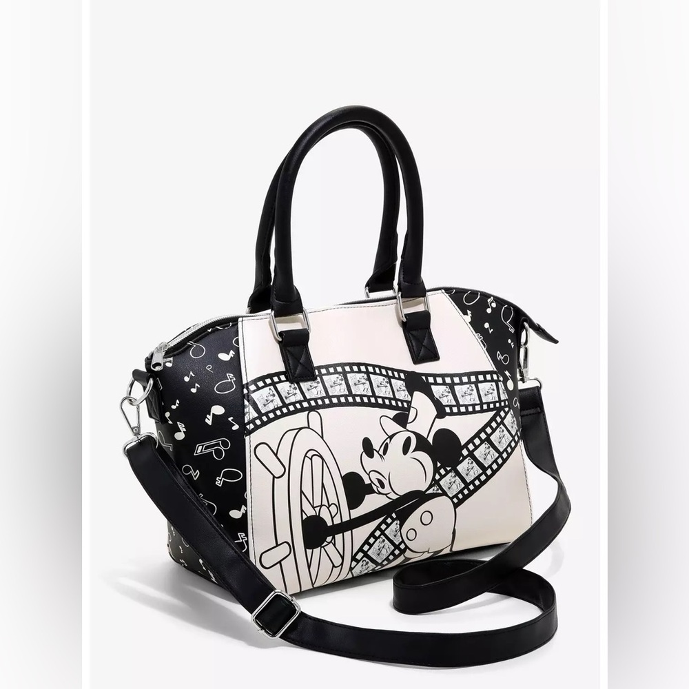 Loungefly Disney Mickey Mouse Steamboat Willie Film Strip Satchel Bag